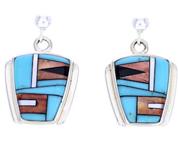 Multicolor Southwest Turquoise Jewelry Silver Post Earrings AW71347